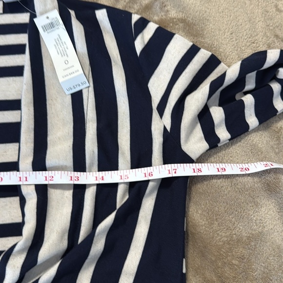 Chico’s NWT Woman’s Everyday Tie Drop Shoulder Striped Cardigan - Picture 10 of 13